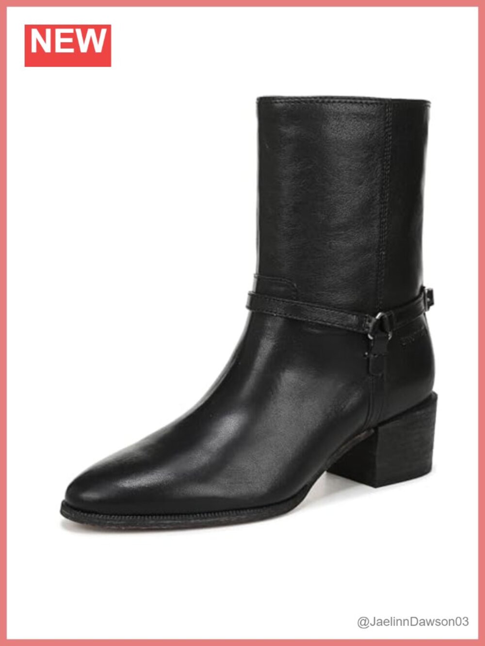 Ankle Bootie Block Heel Leather Pull On Womens Size 9